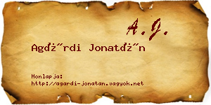 Agárdi Jonatán névjegykártya